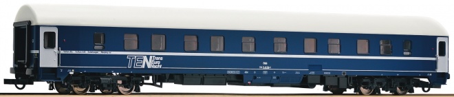 Passenger Sleeping car type U-Hansa in TEN livery<br /><a href='images/pictures/Roco/44843.jpg' target='_blank'>Full size image</a>